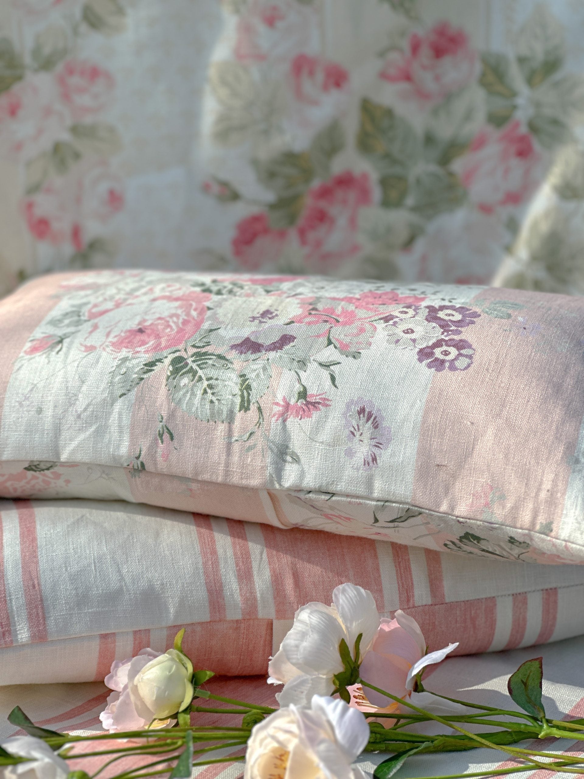Constance pink stripe scatter cushion