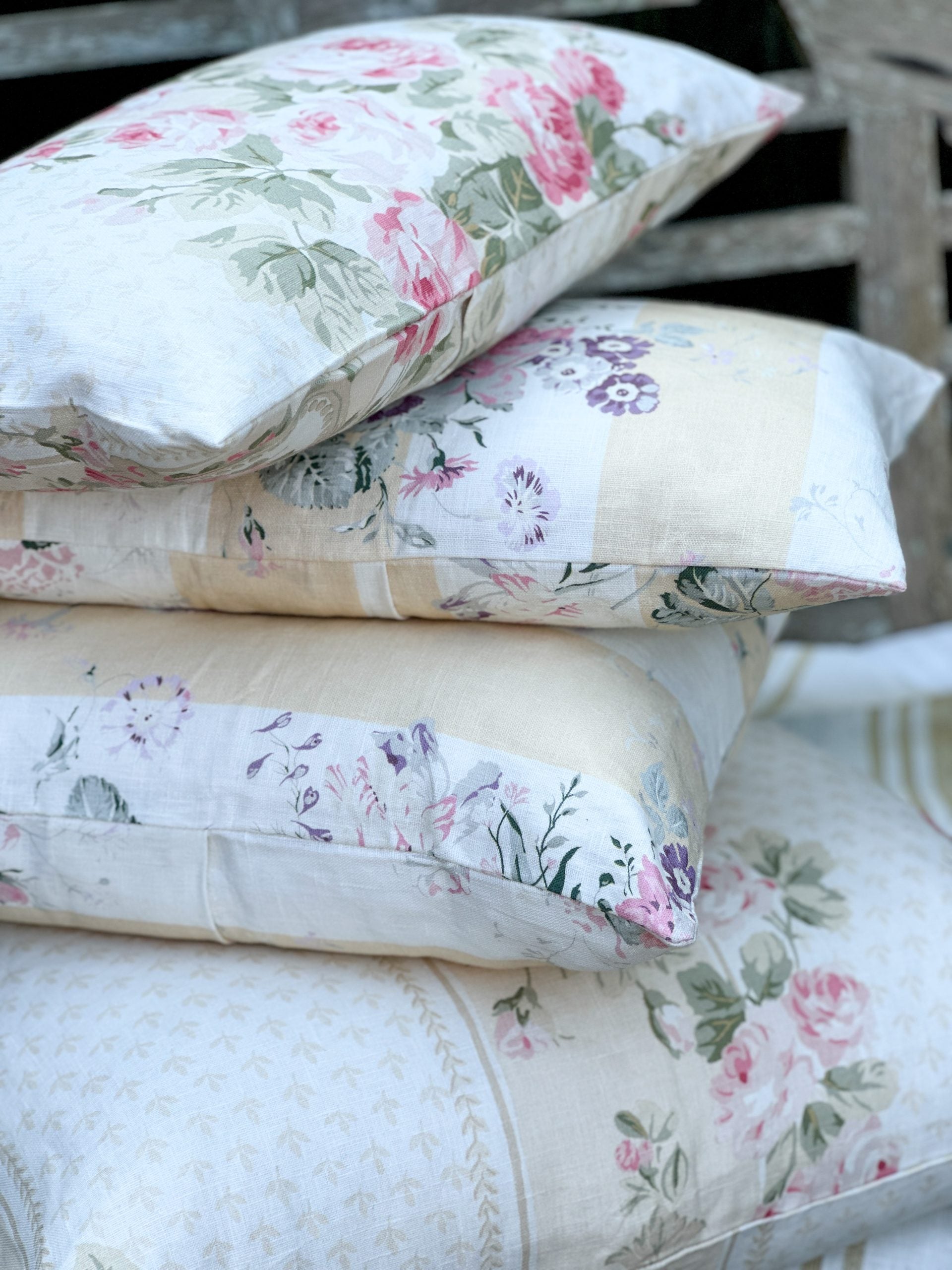 Constance stripe yellow scatter cushion