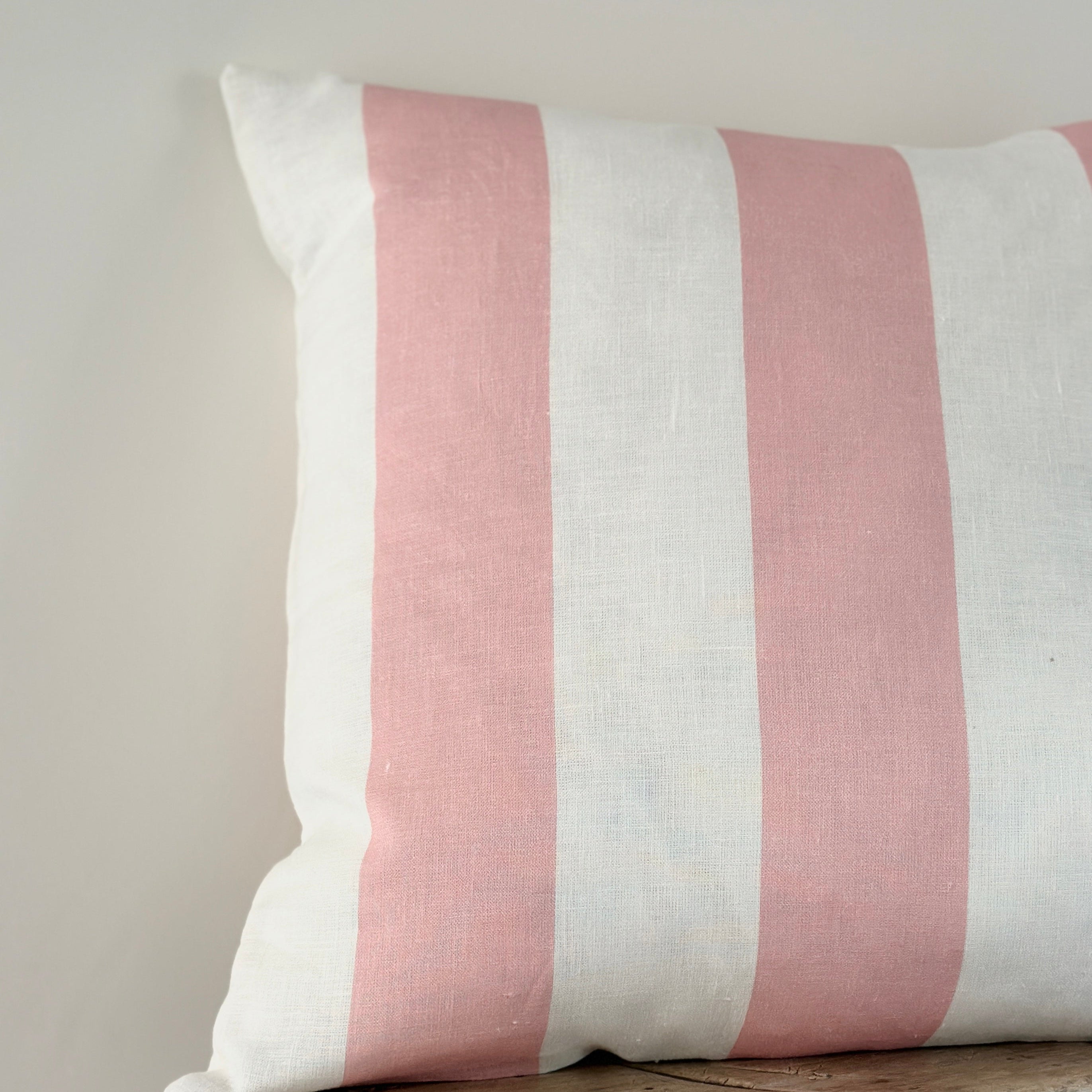 Pink stripe cushion