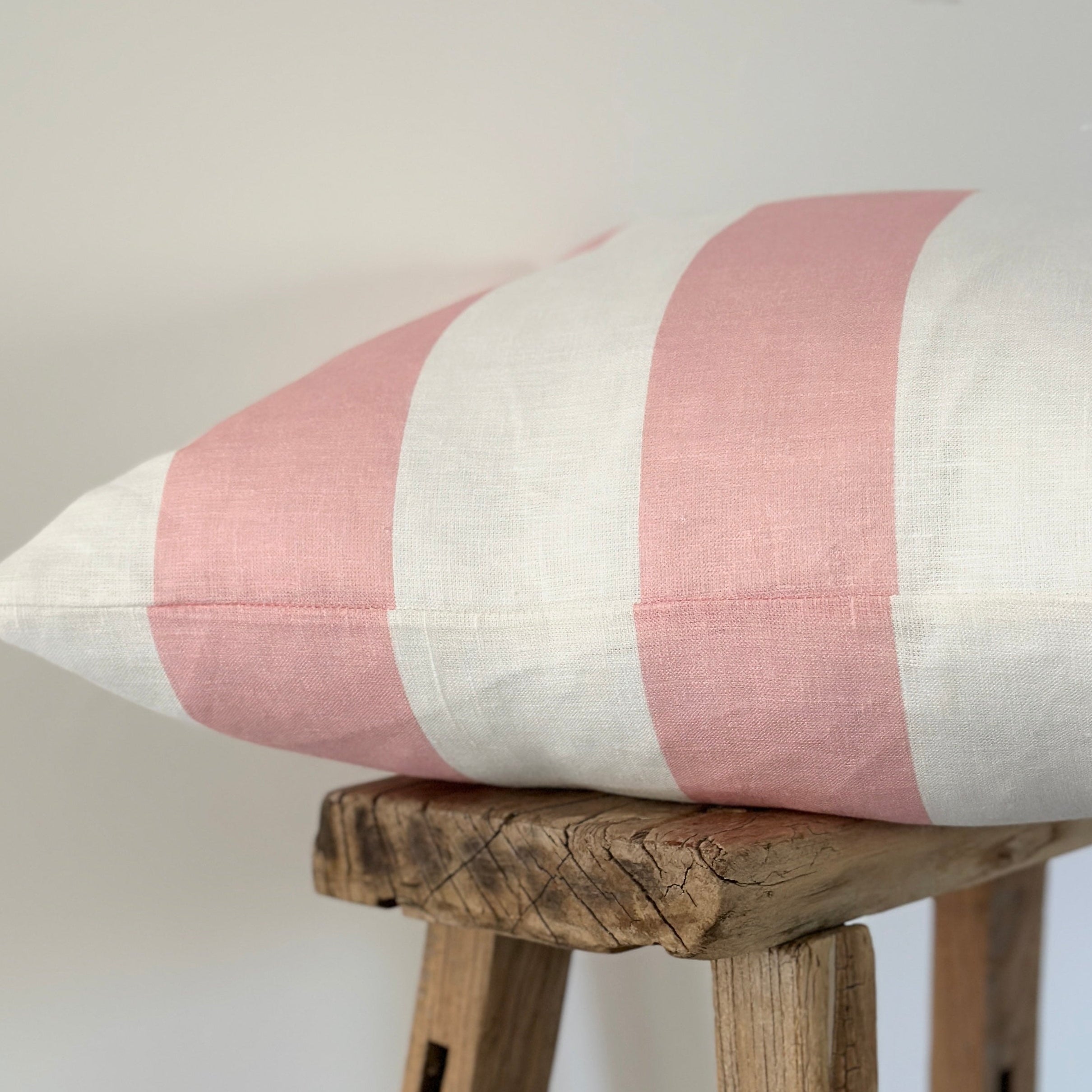 Pink stripe cushion