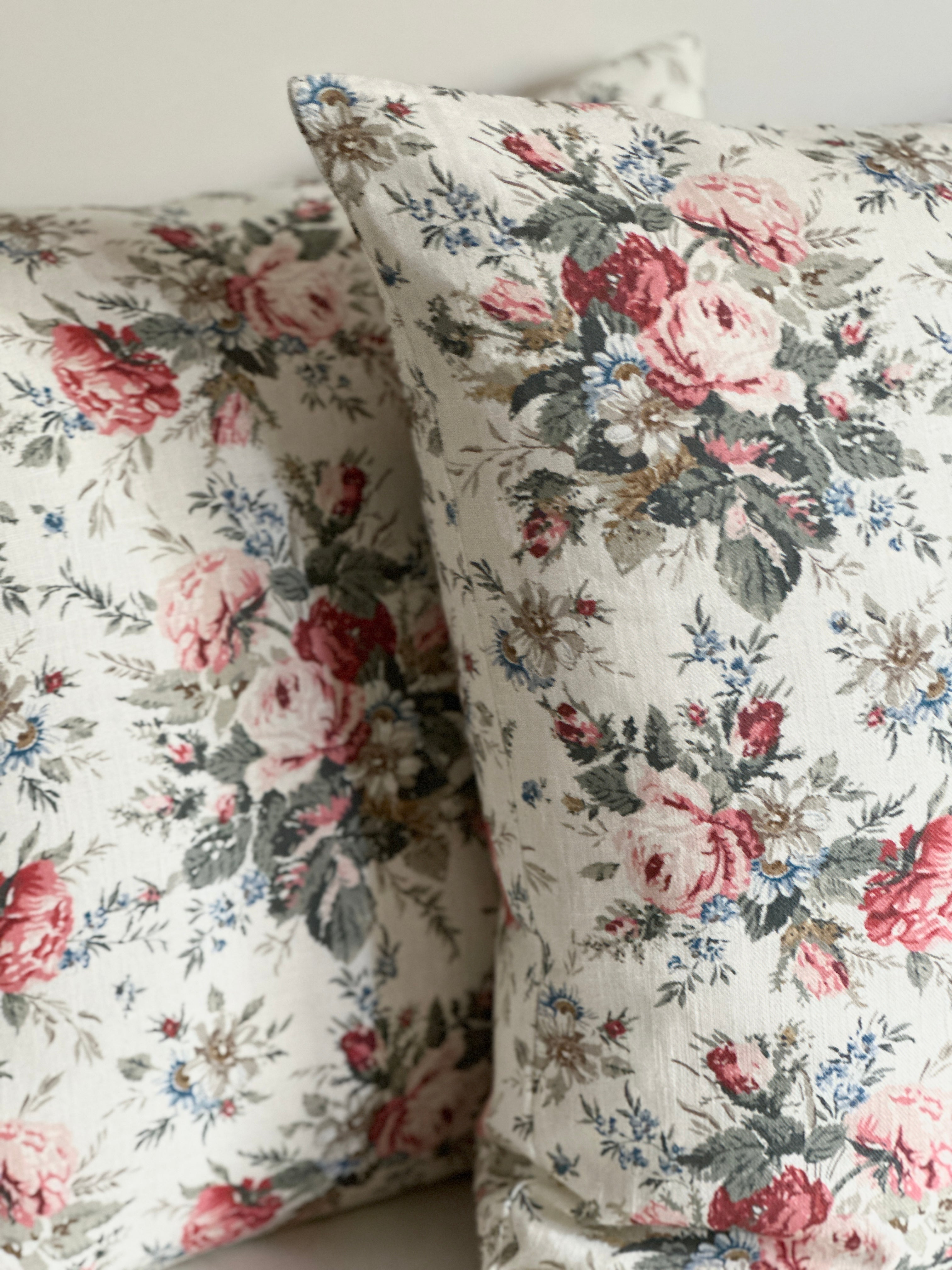 Sprig rose cushion