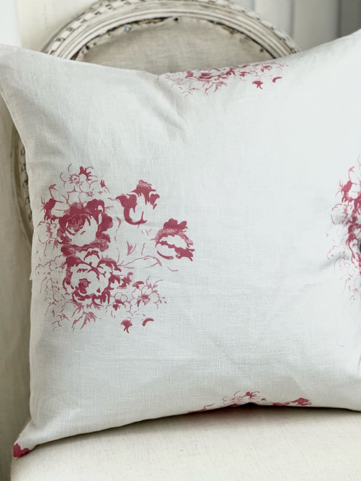 Hatley raspberry on white linen