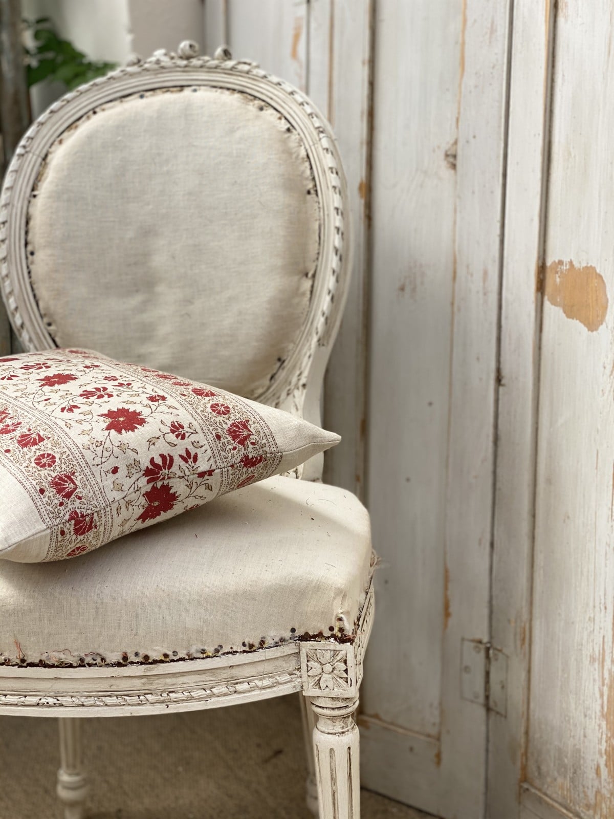 Freya red small oblong cushion