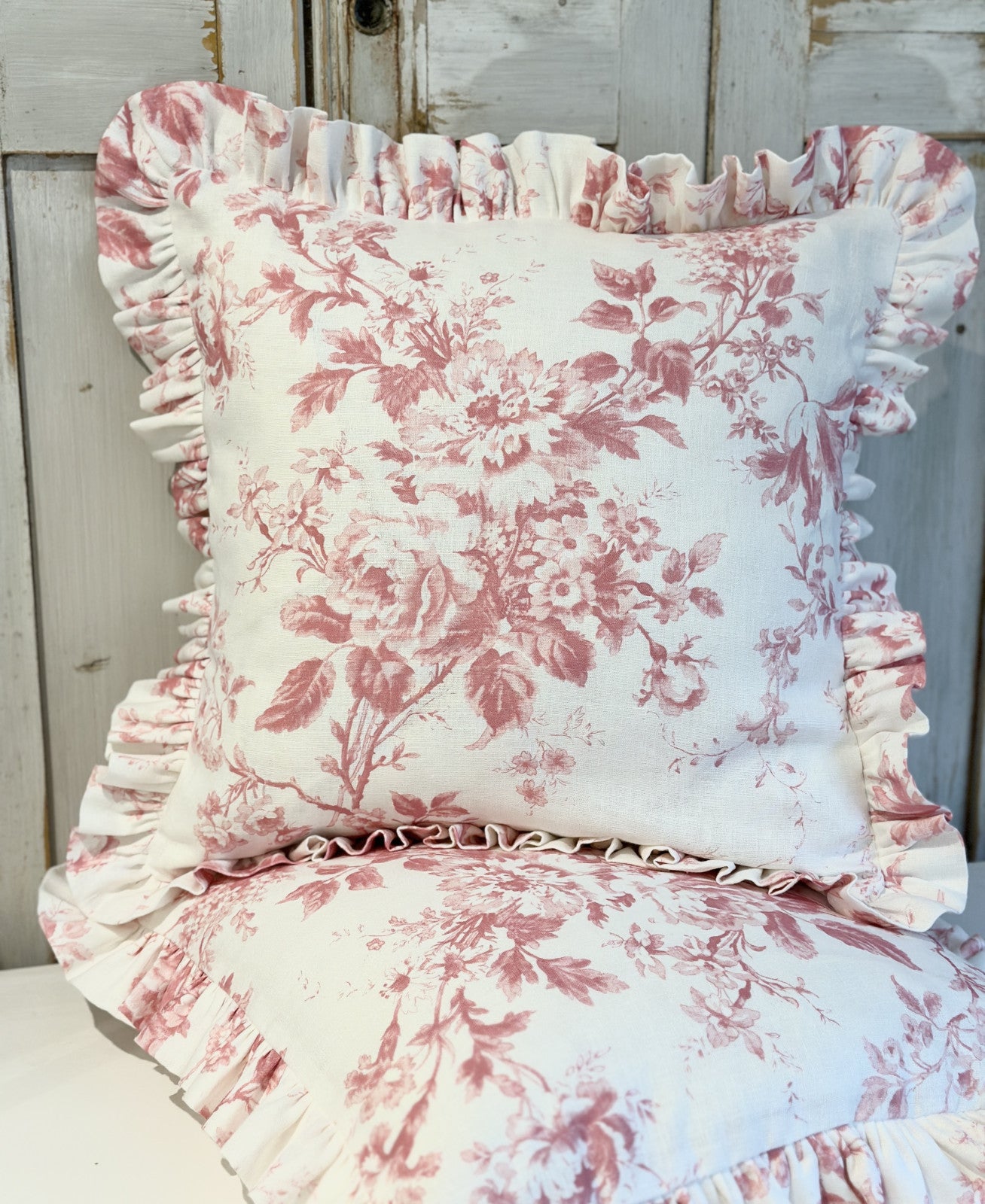 Alderney frilled cushion