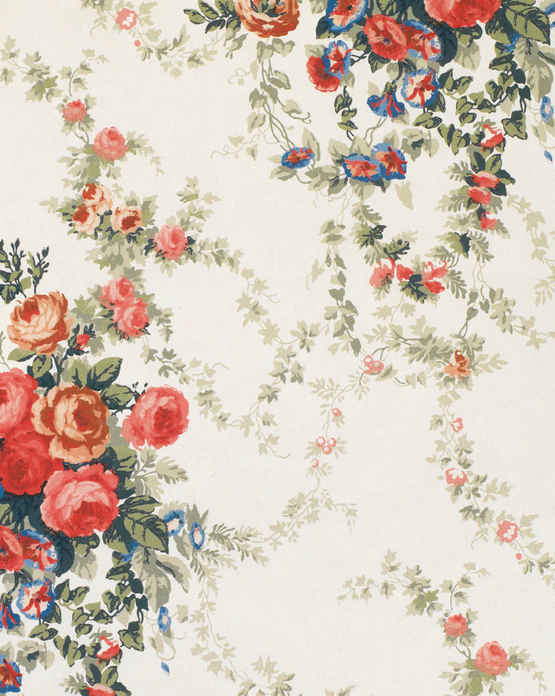 Christina Rose on Ivory Wallpaper by Cabbages and Roses