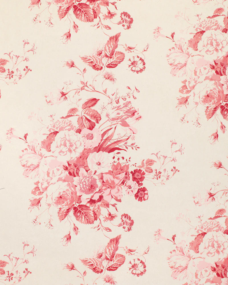 Constance Raspberry on Natural Wallpaper