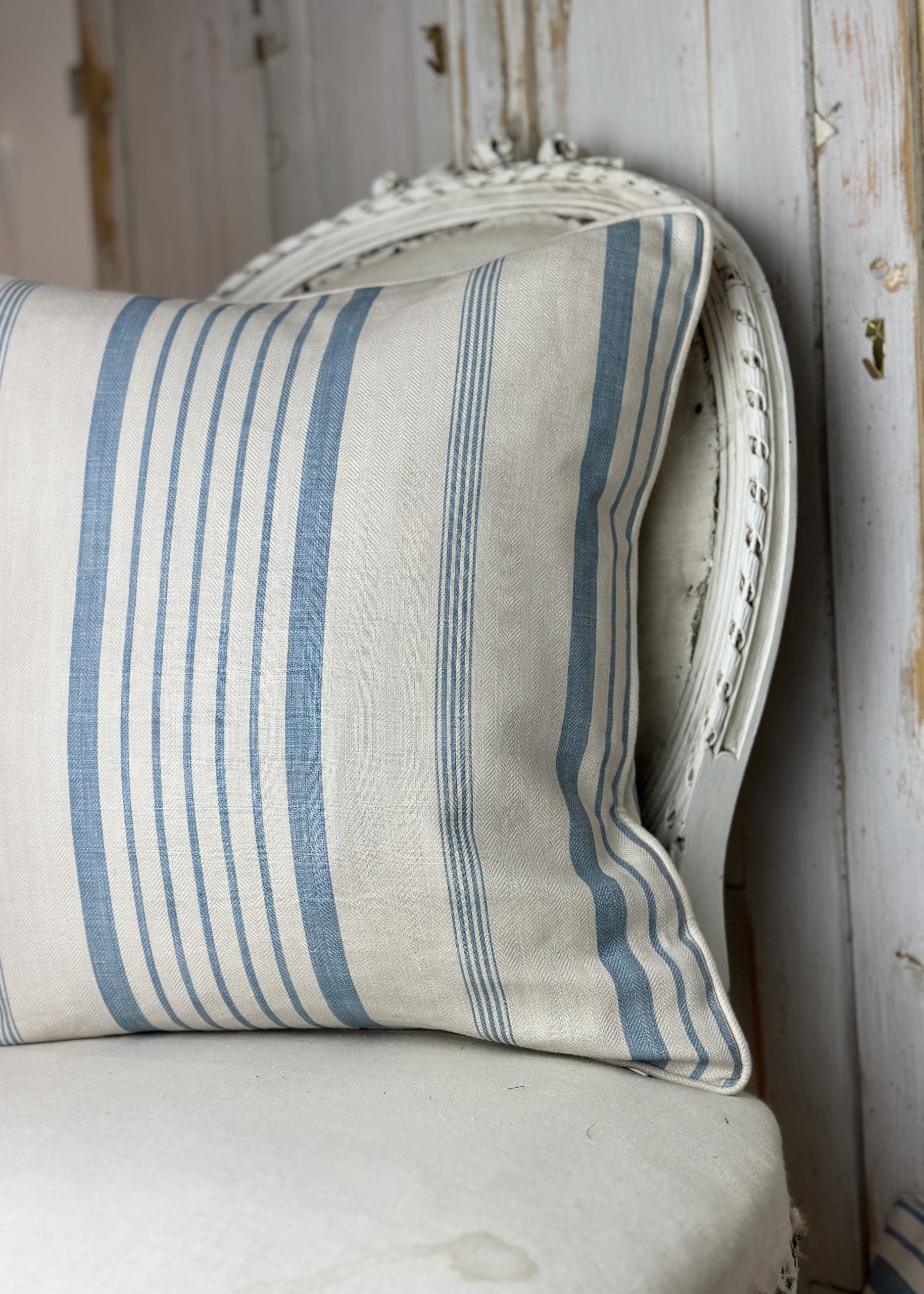 Ticking stripe cushions