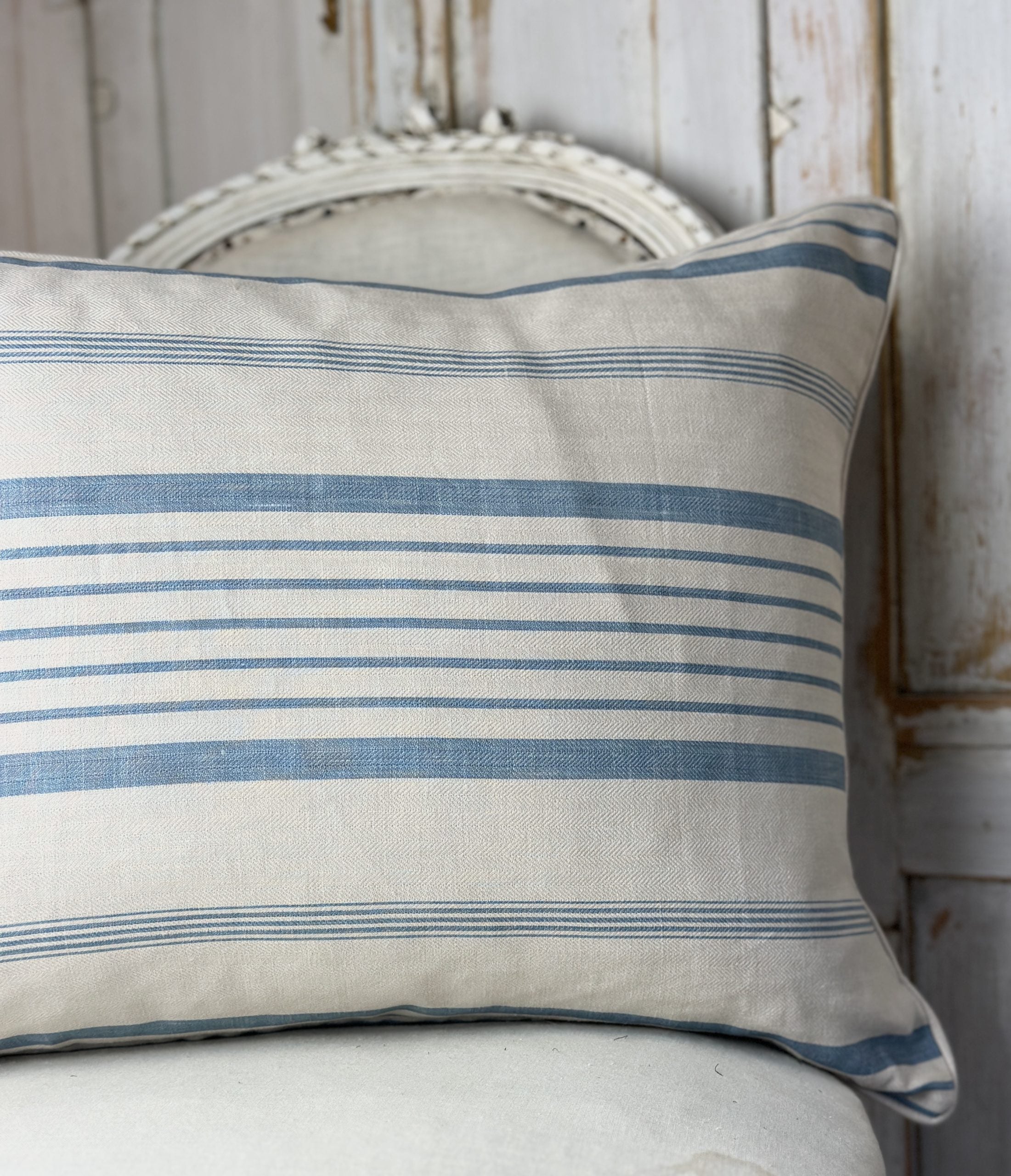 Ticking large oblong cushion