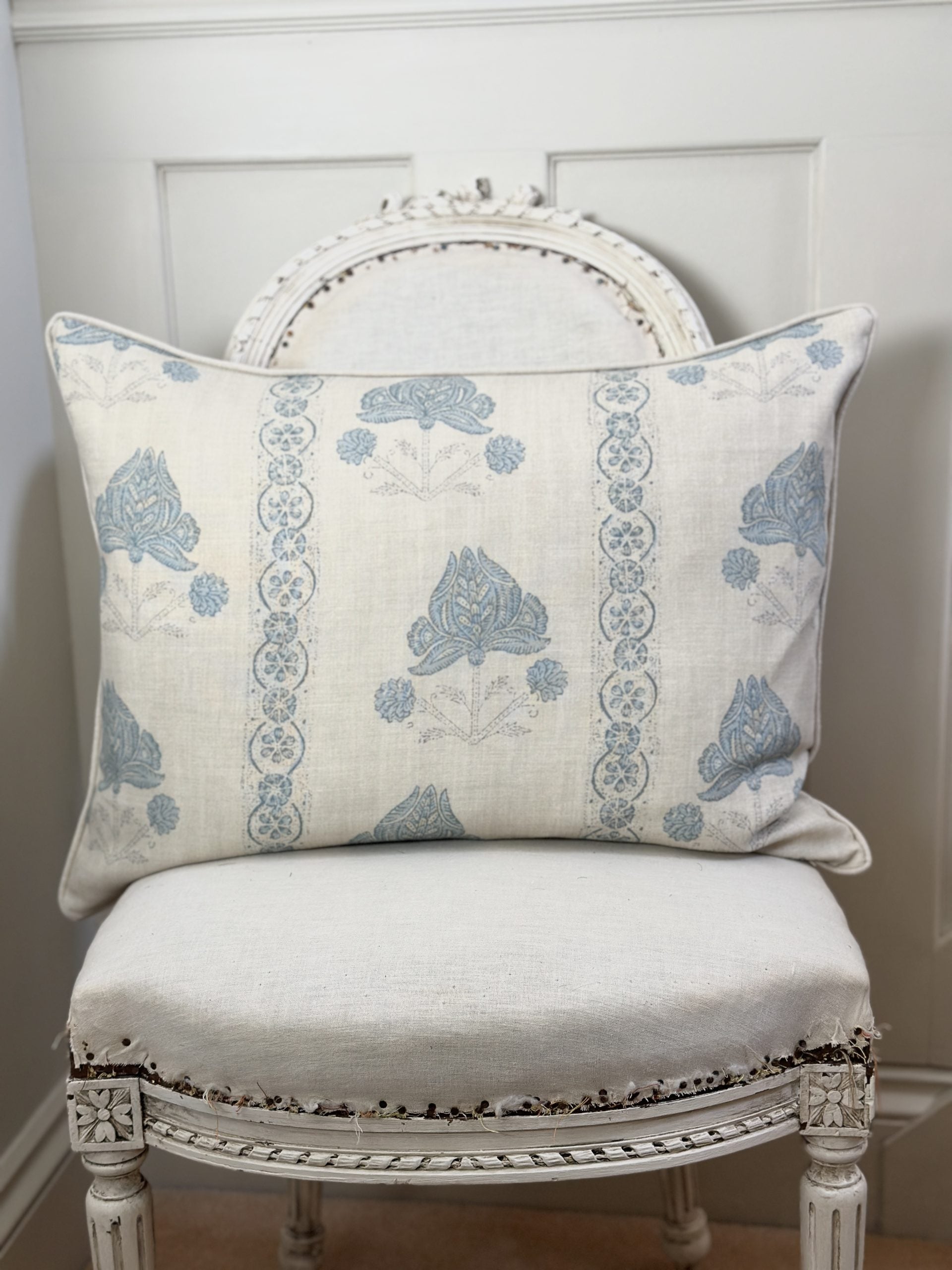 Malika Blue large oblong cushion