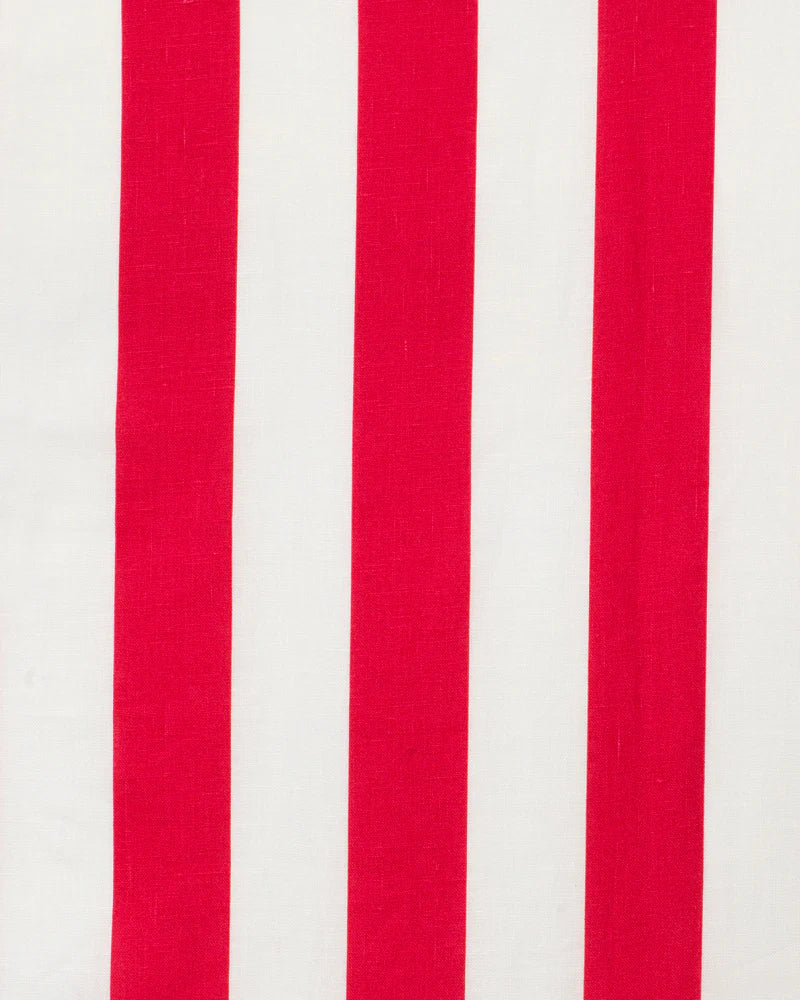 Wide stripe frilled lumber cushion