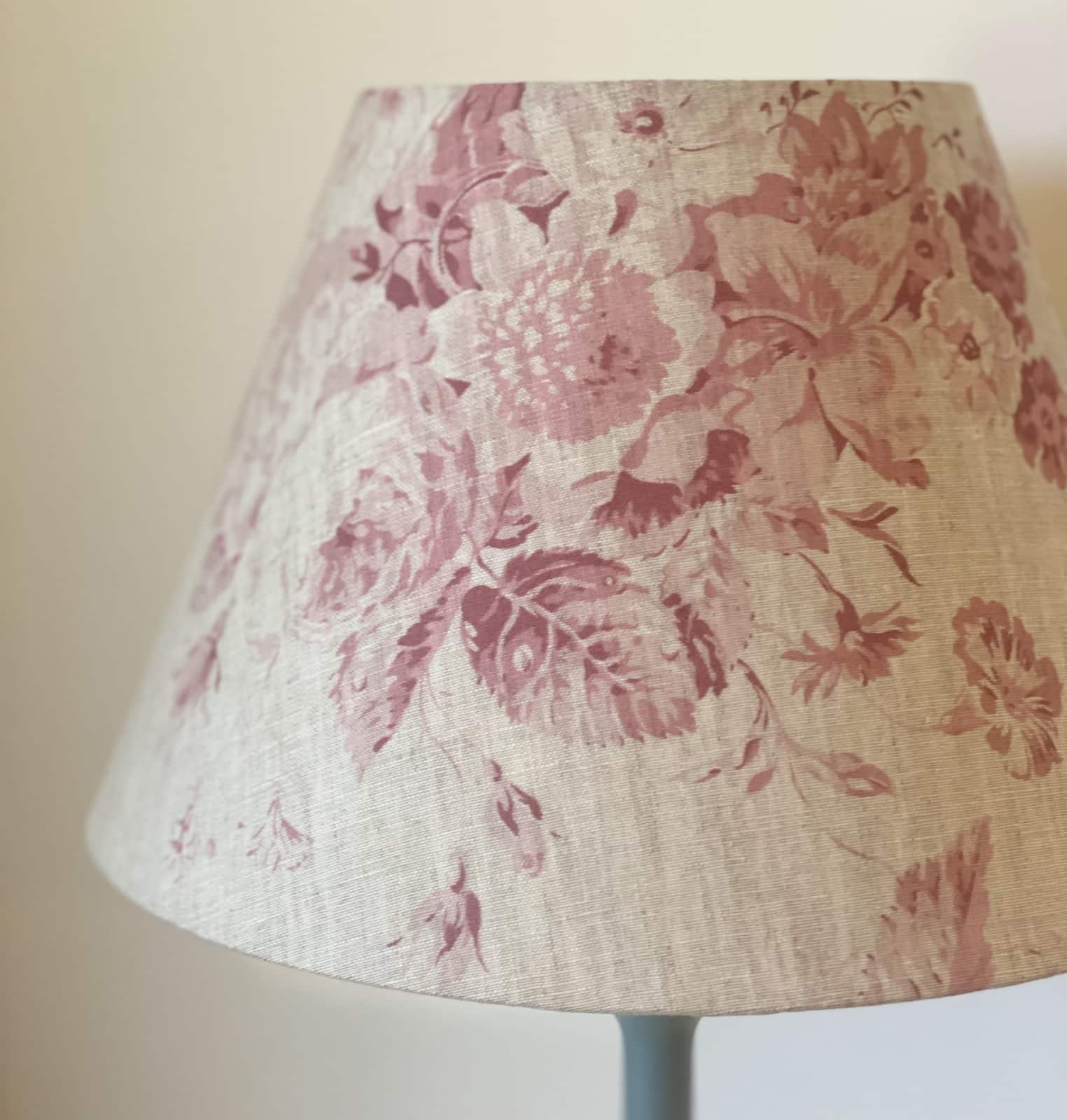 12" Constance Raspberry on Natural lampshade