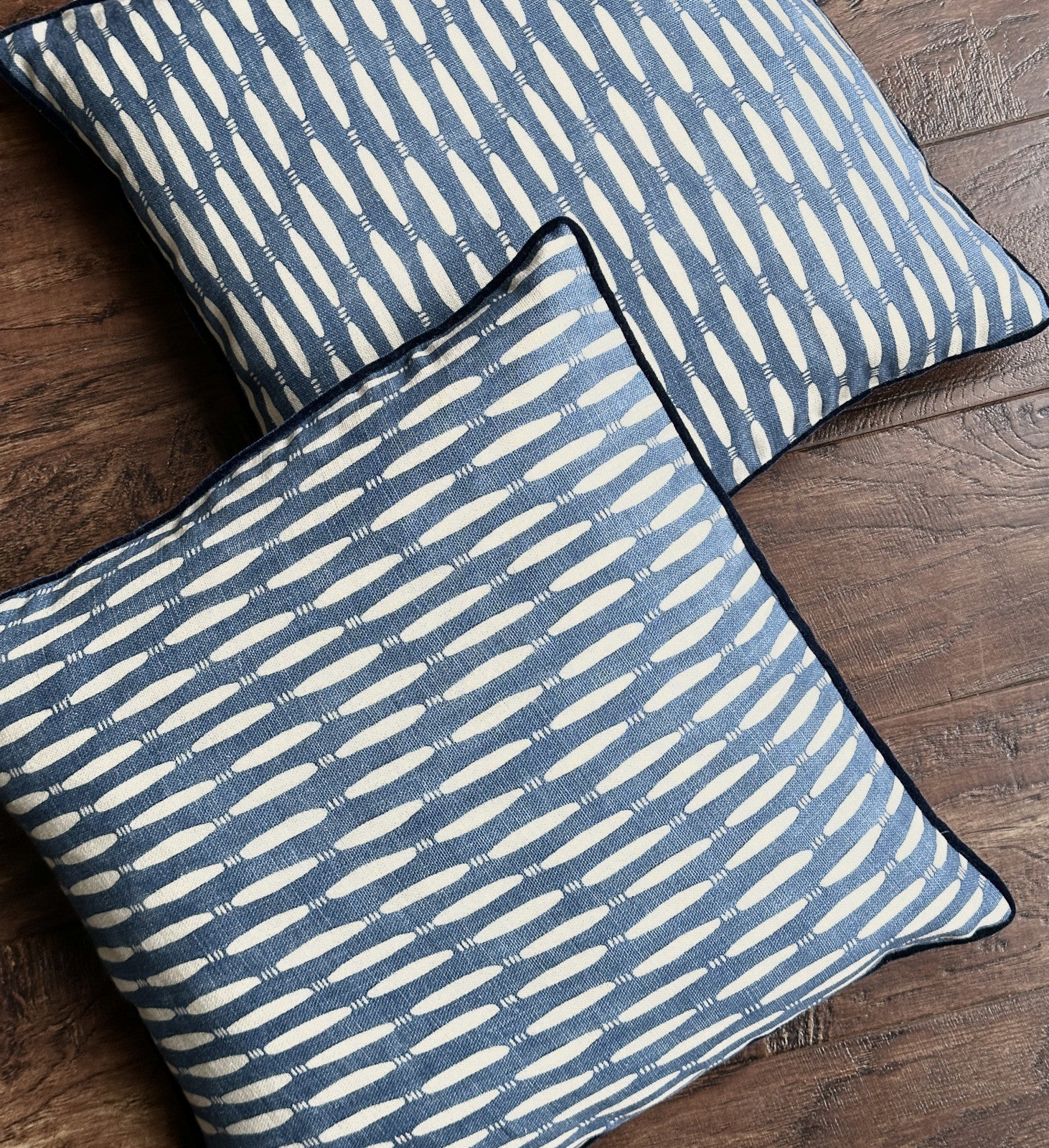 Smocked velvet piped cushion - Linwood