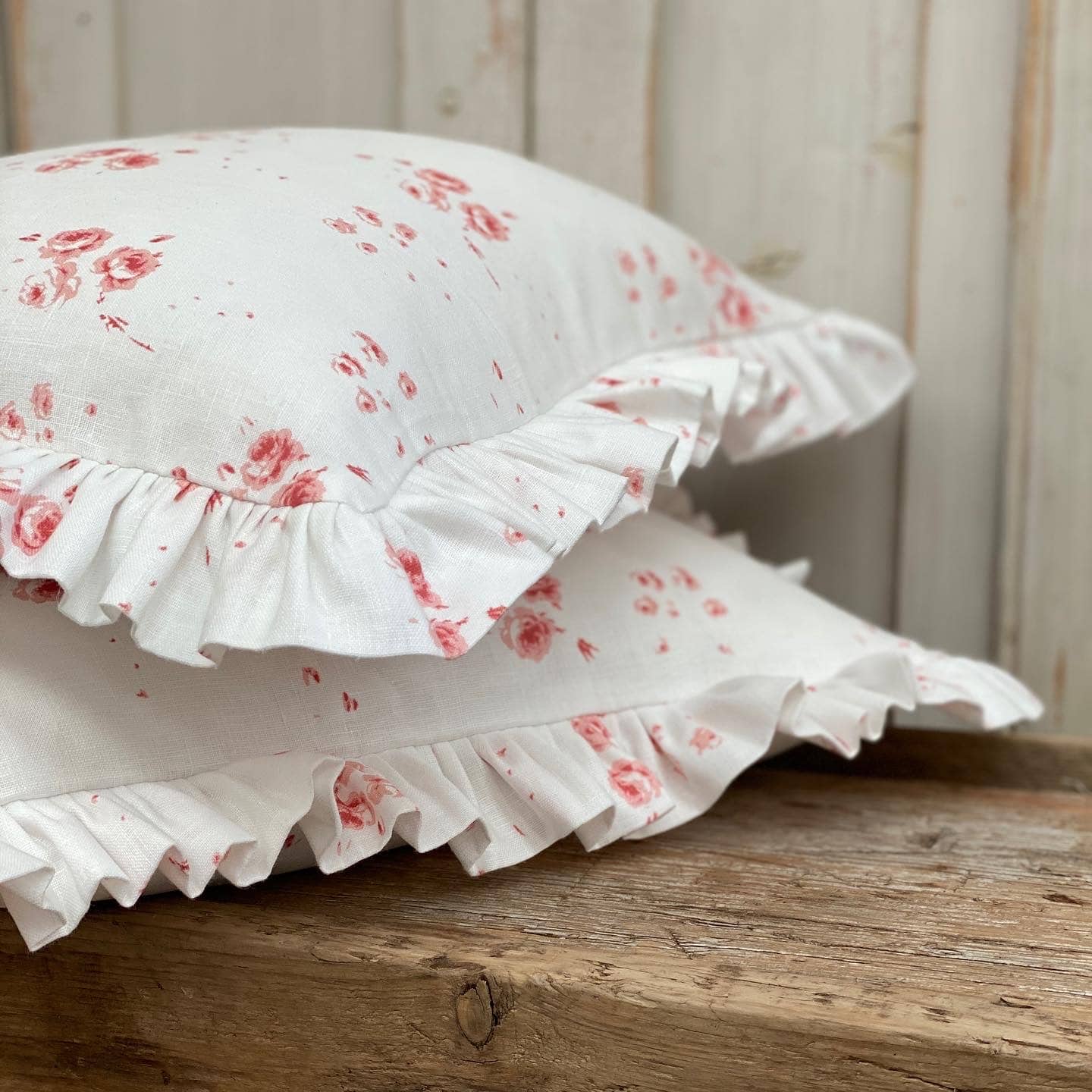 Cabbages & Roses frilled cushions