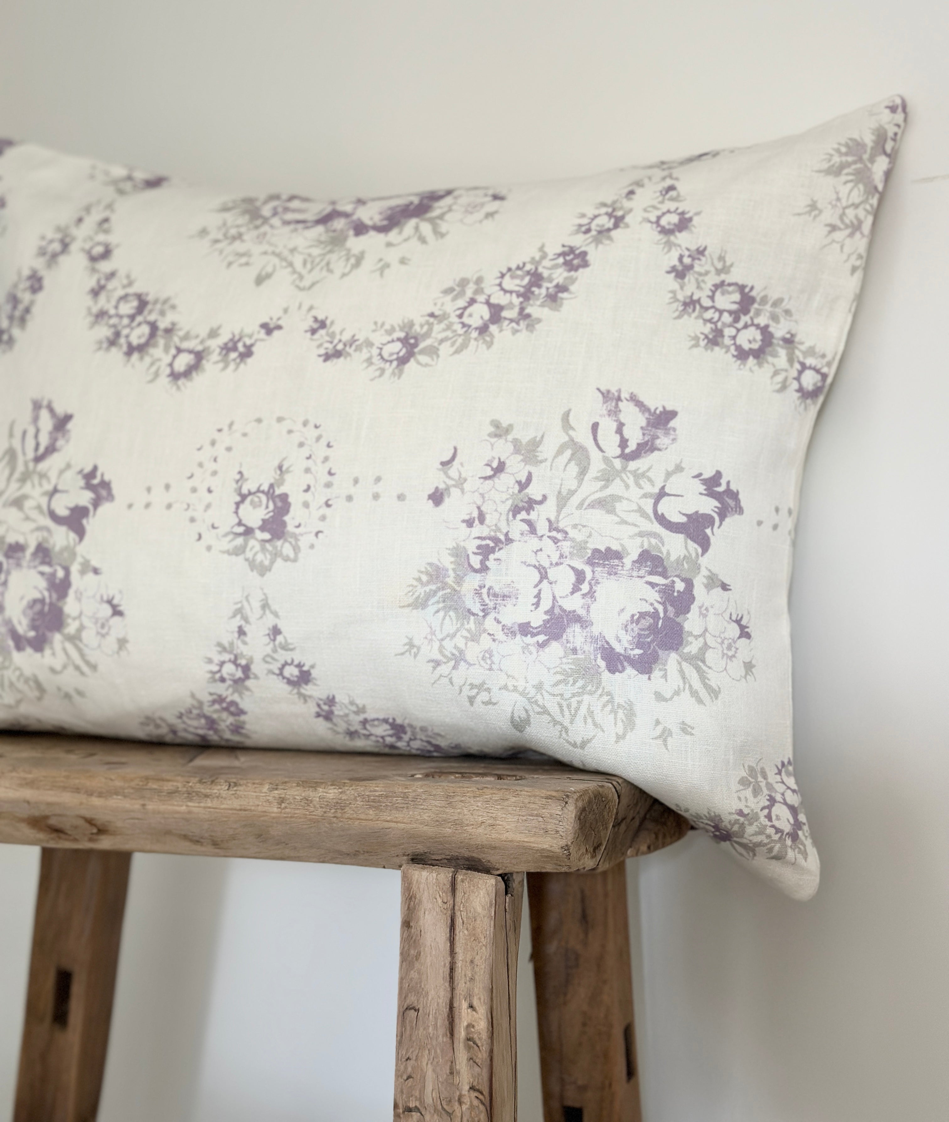 Lilac bees large oblong cushion
