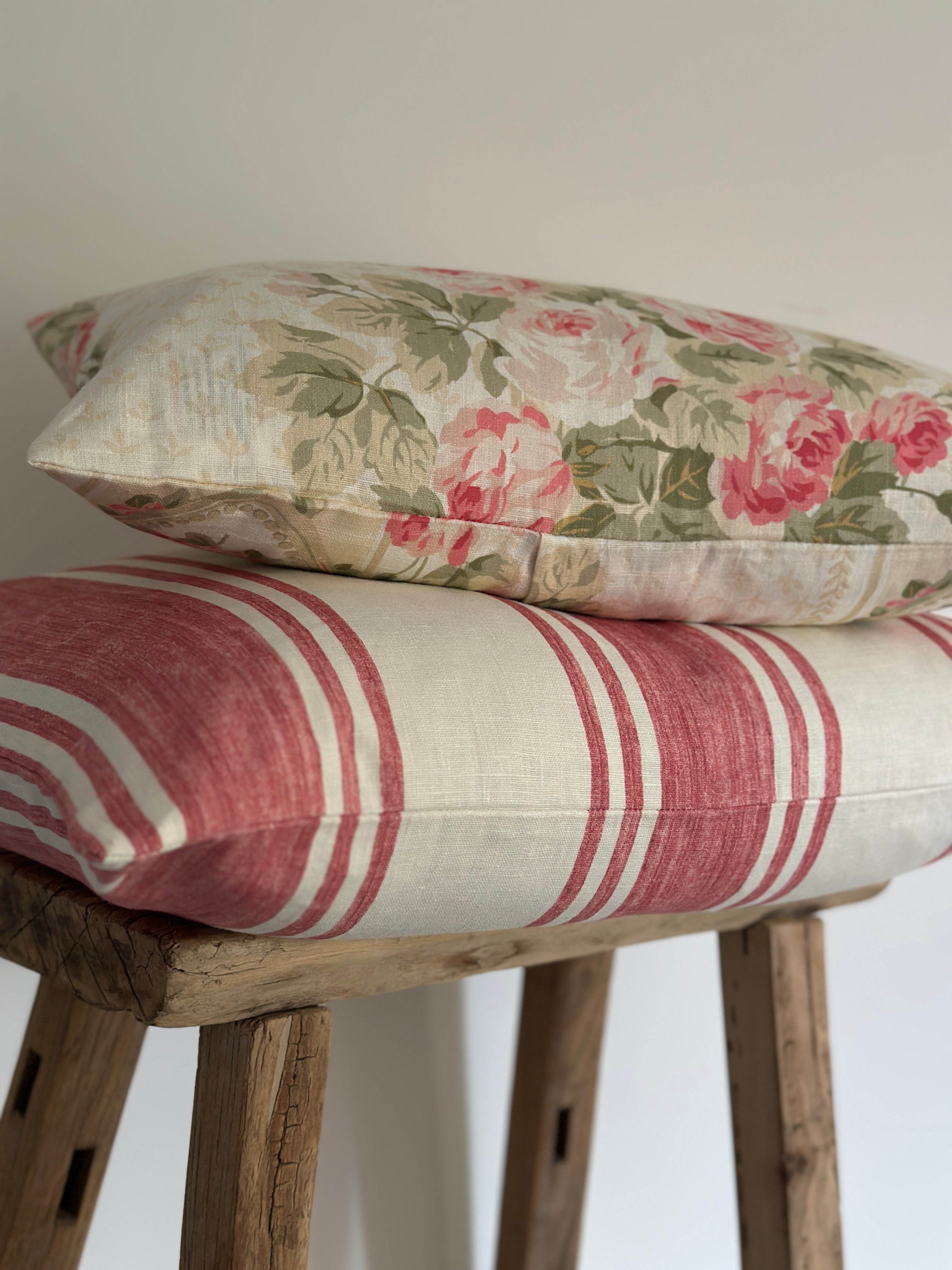 Faded stripe large cushion