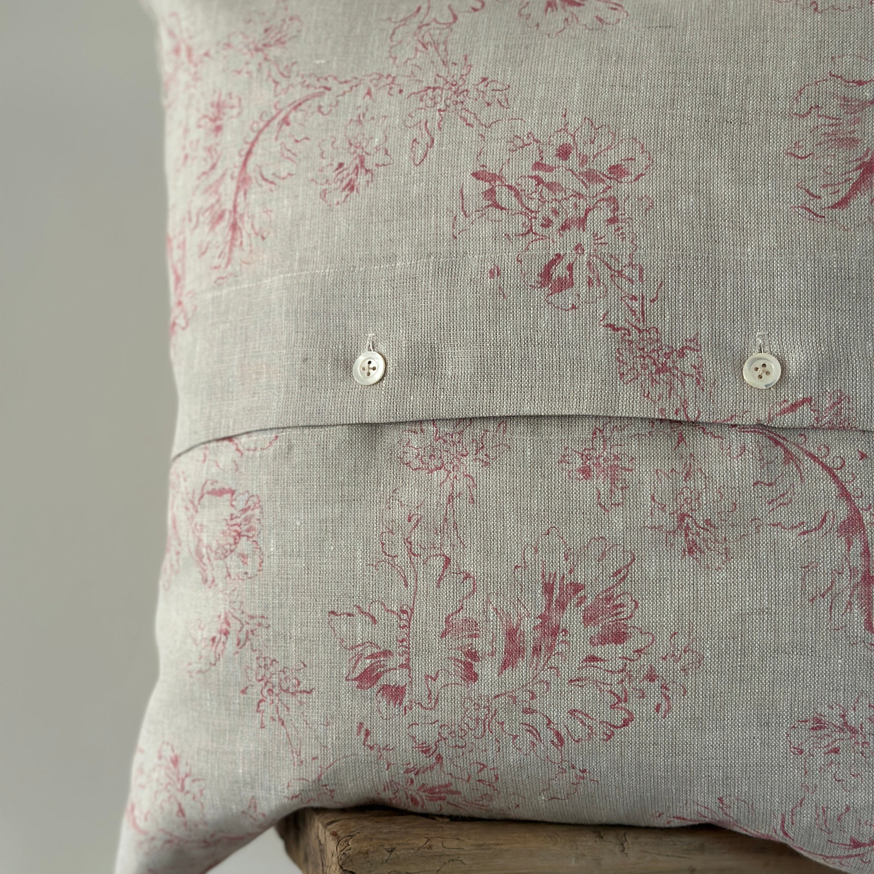Meggernie raspberry cushion