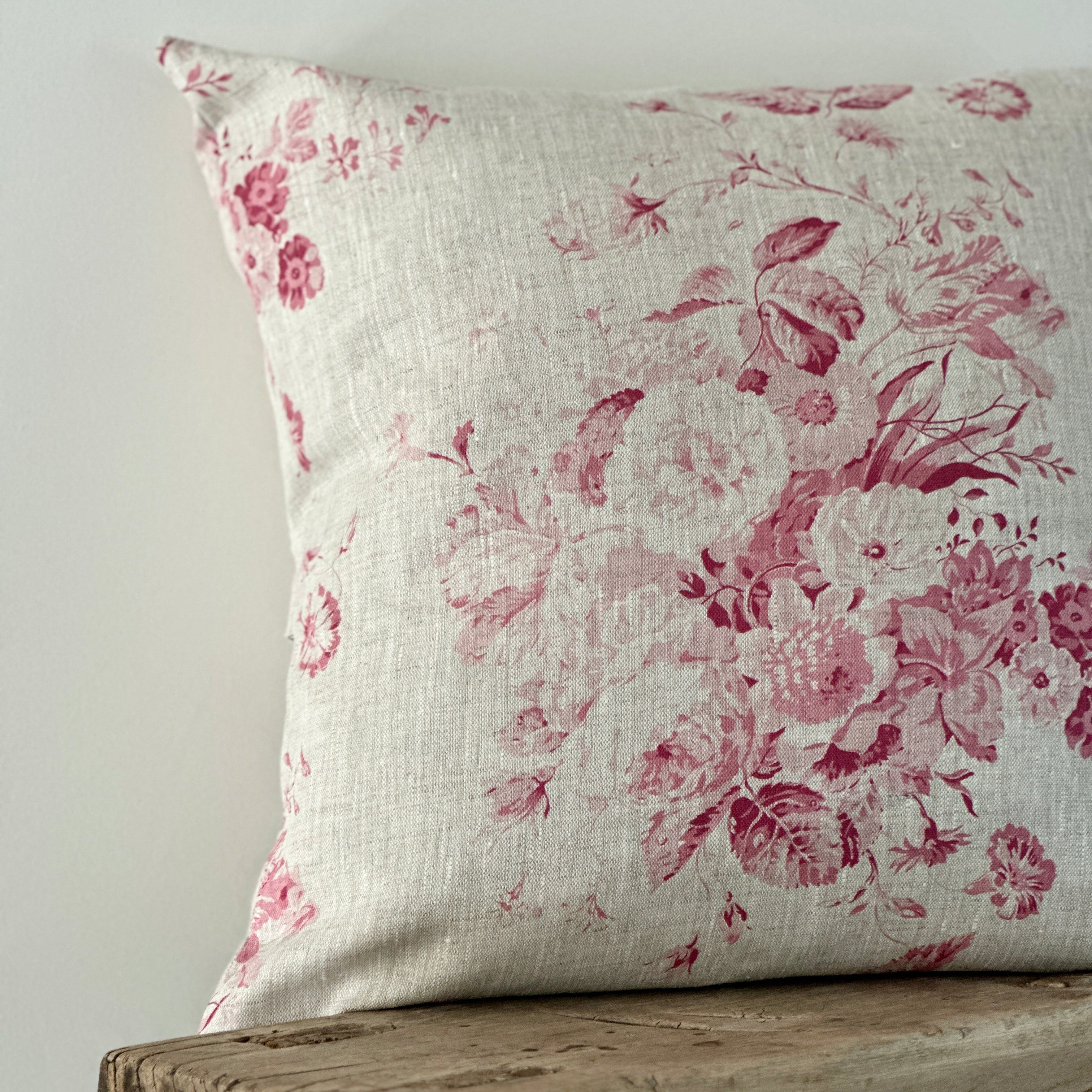 Constance raspberry cushion
