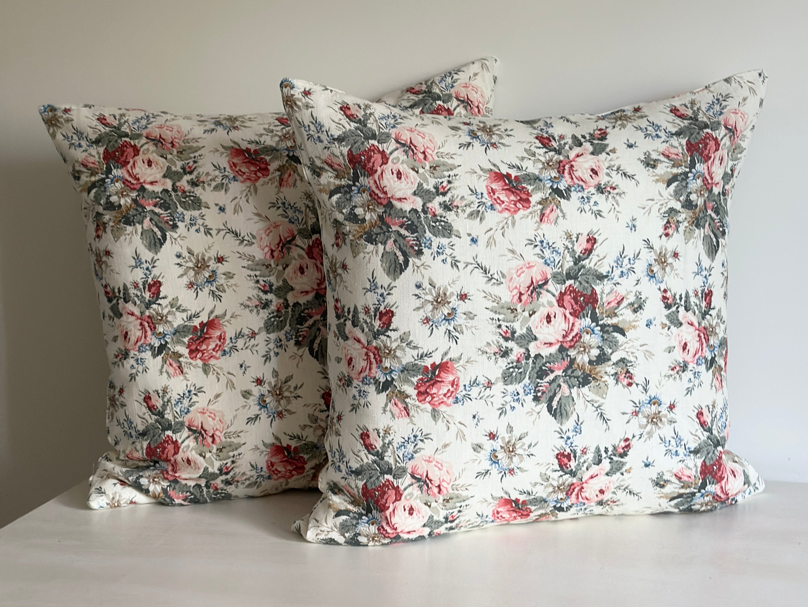 Sprig rose cushion