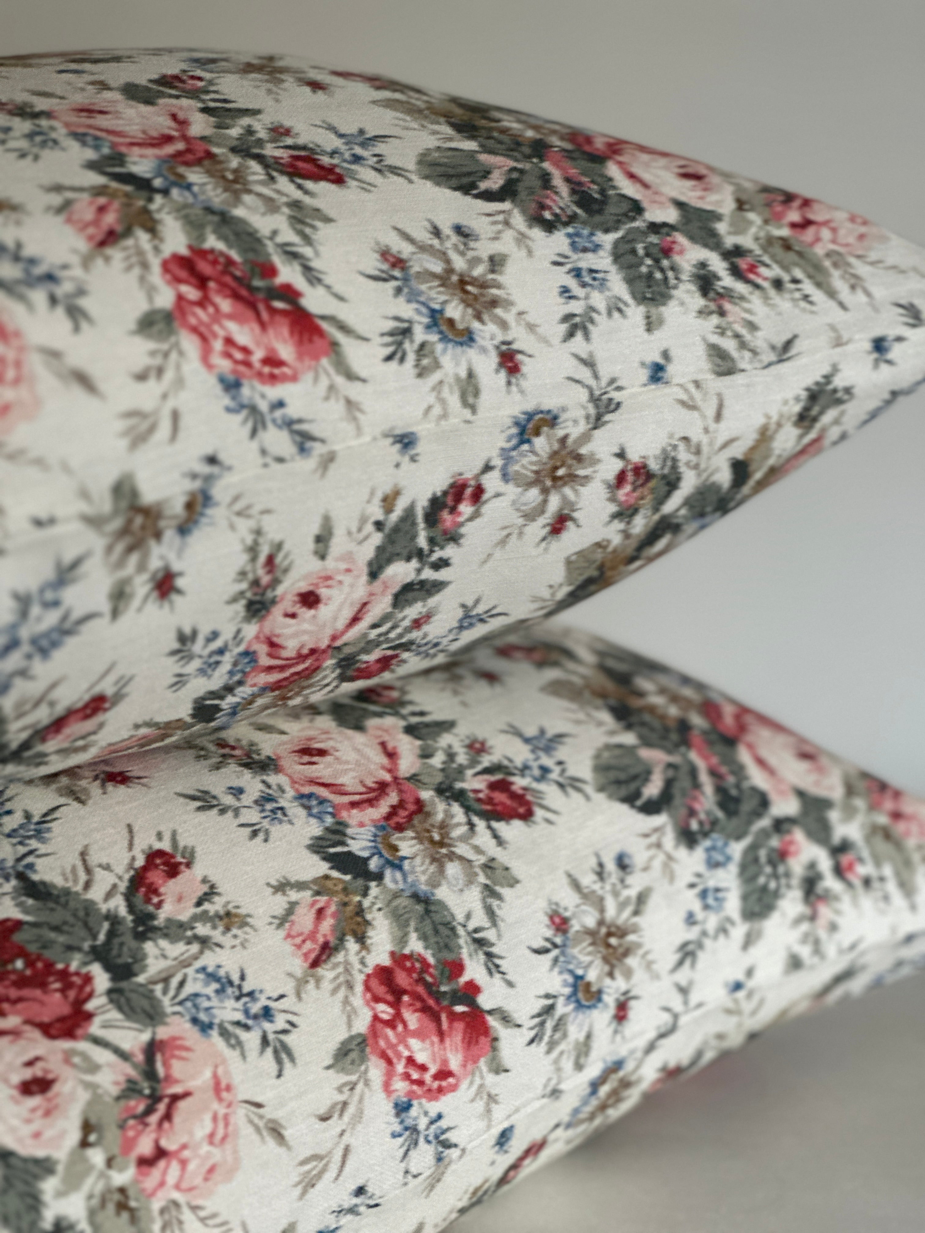 Sprig rose cushion