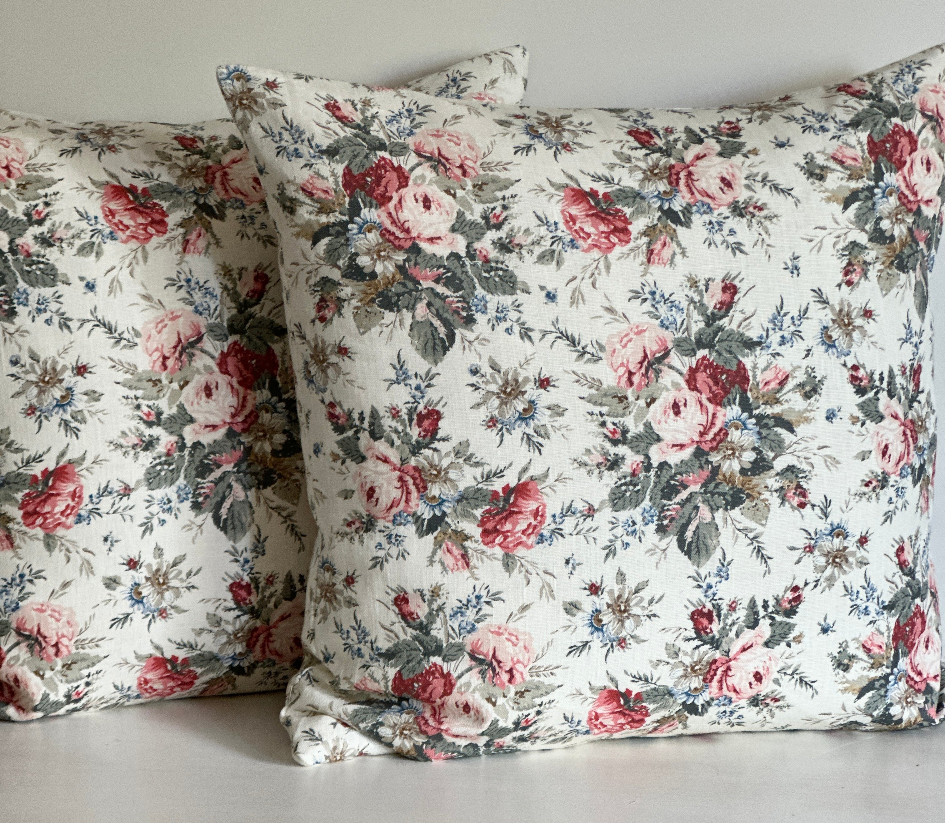 Sprig rose cushion