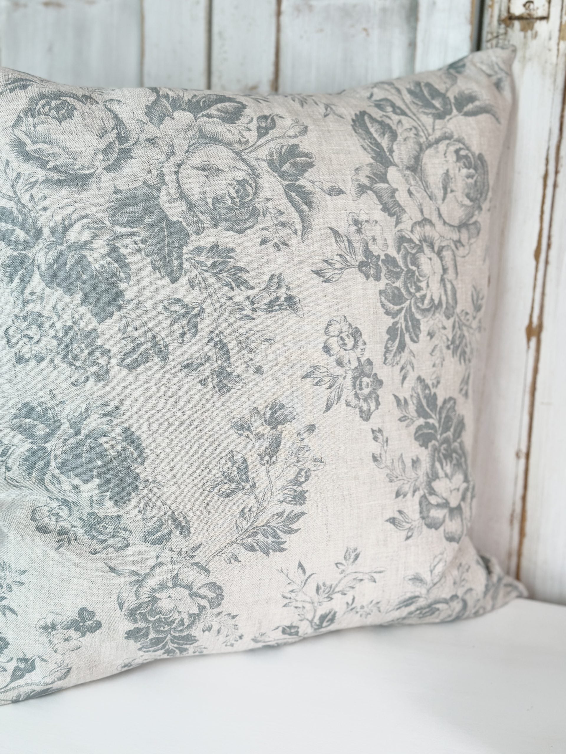 Paris rose teal cushion