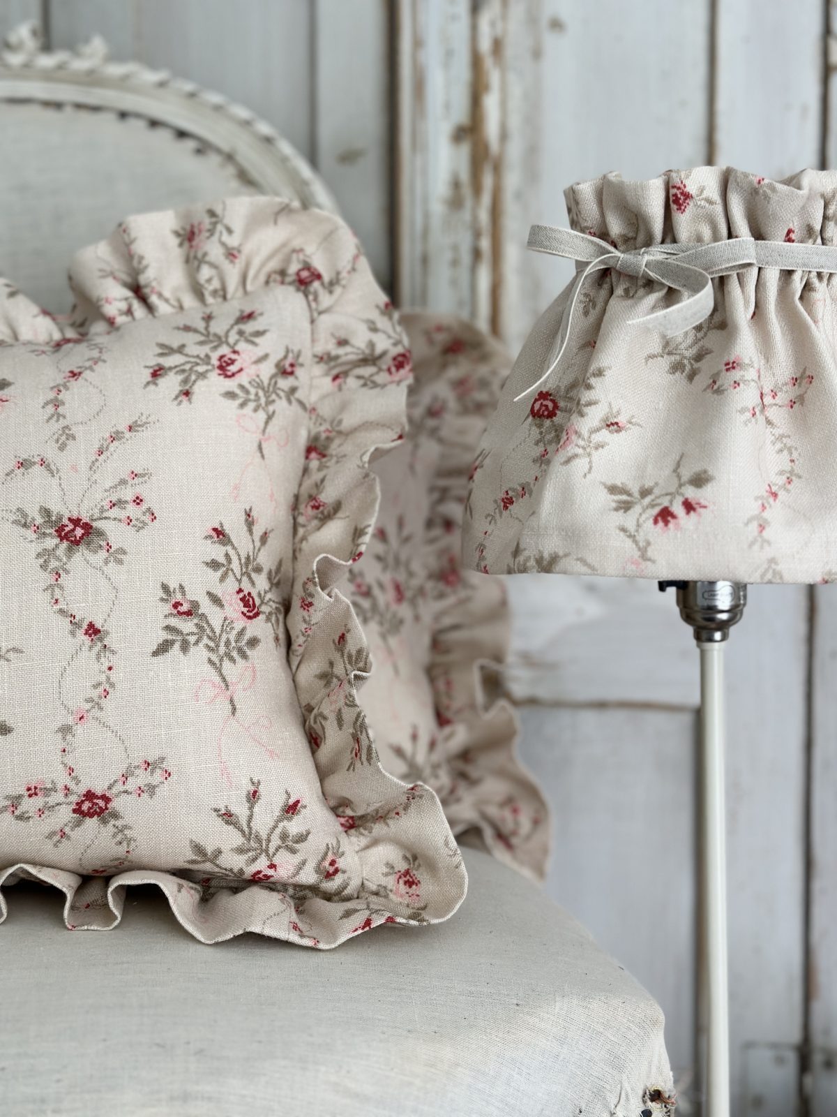 Sprig frilled scatter cushion