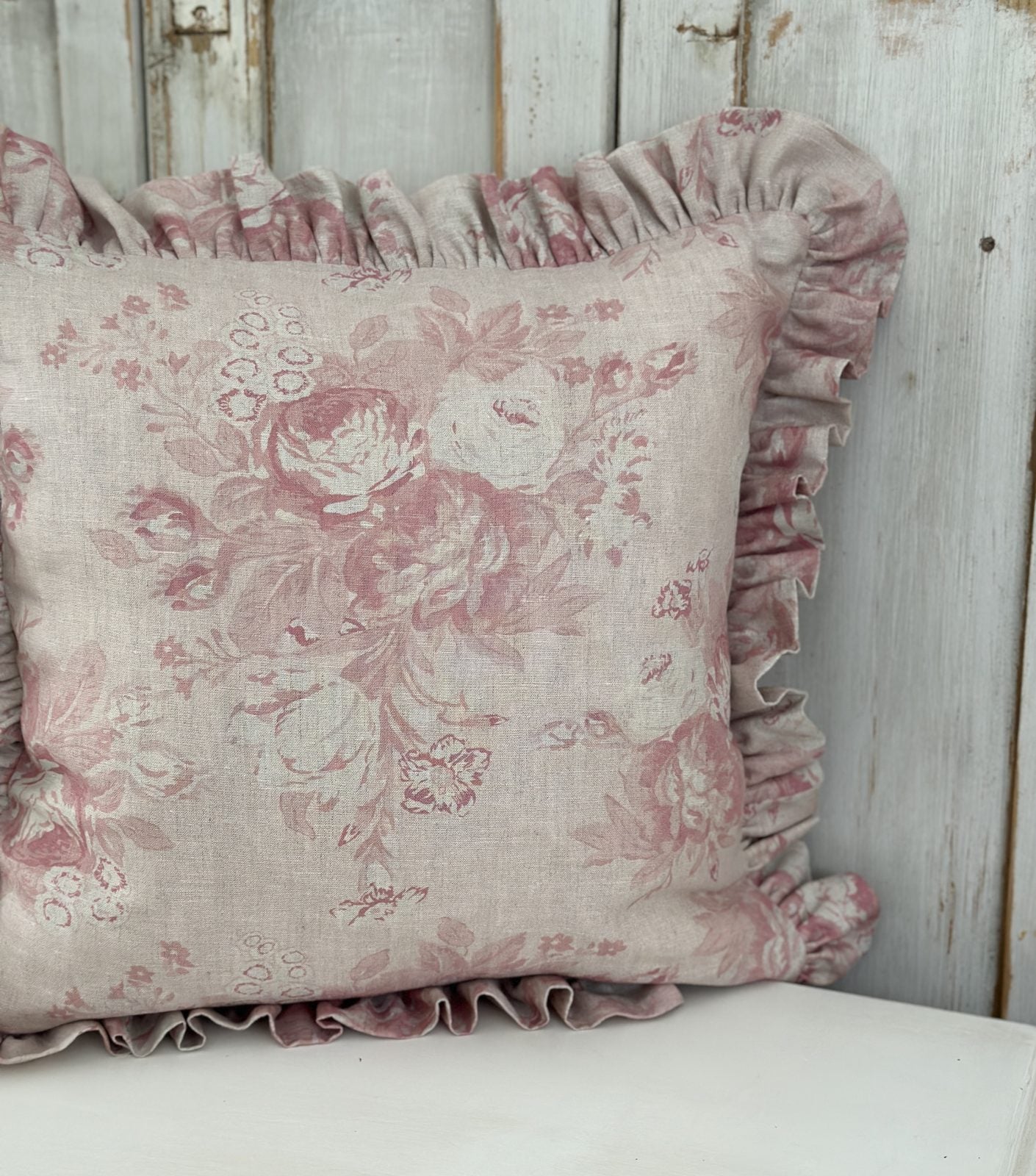 Cabbages & Roses frilled cushion