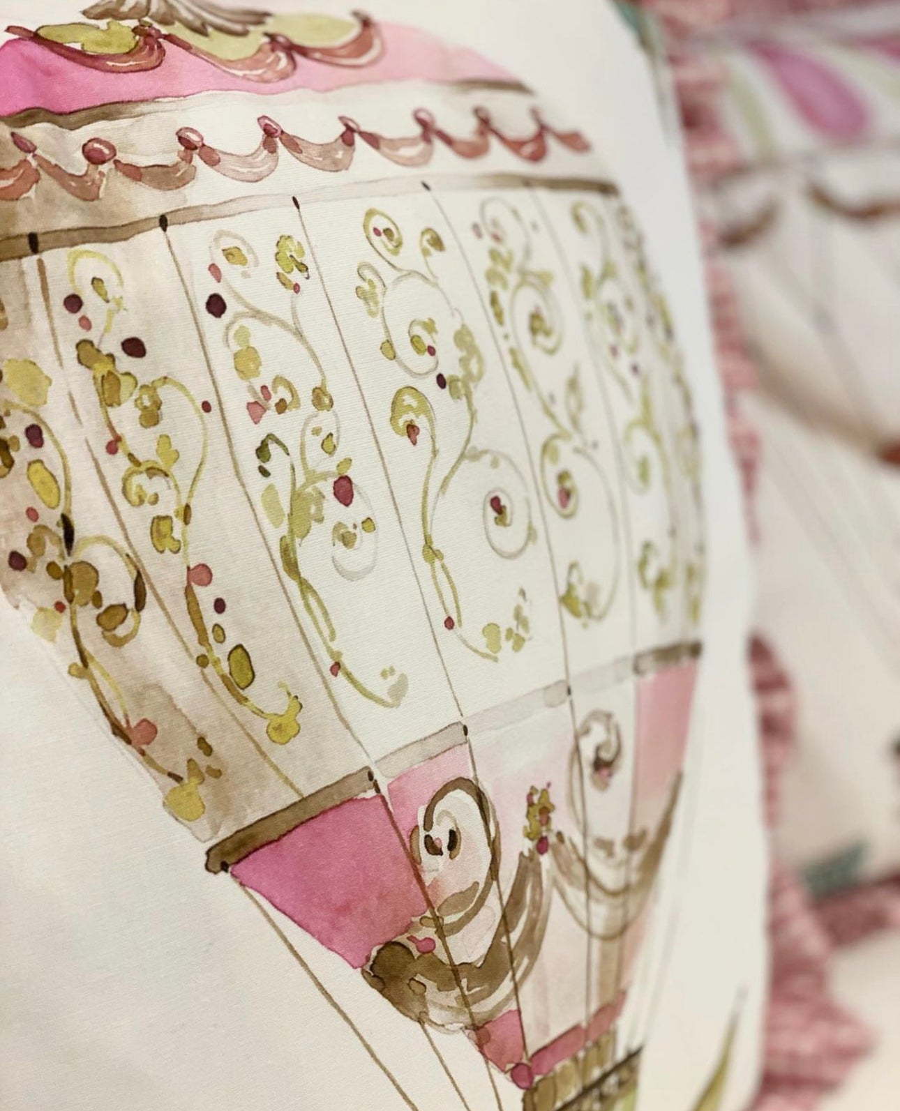 Hot air ballon  frilled cushion