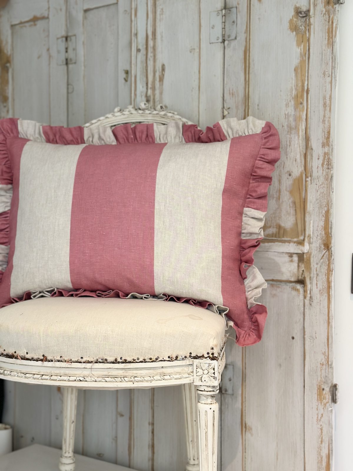 Large frilled elephant stripe cushion