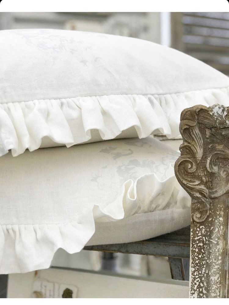 Cabbages & Roses frilled cushions