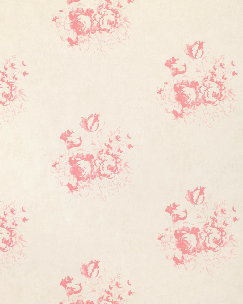 Hatley Pink on Natural Wallpaper