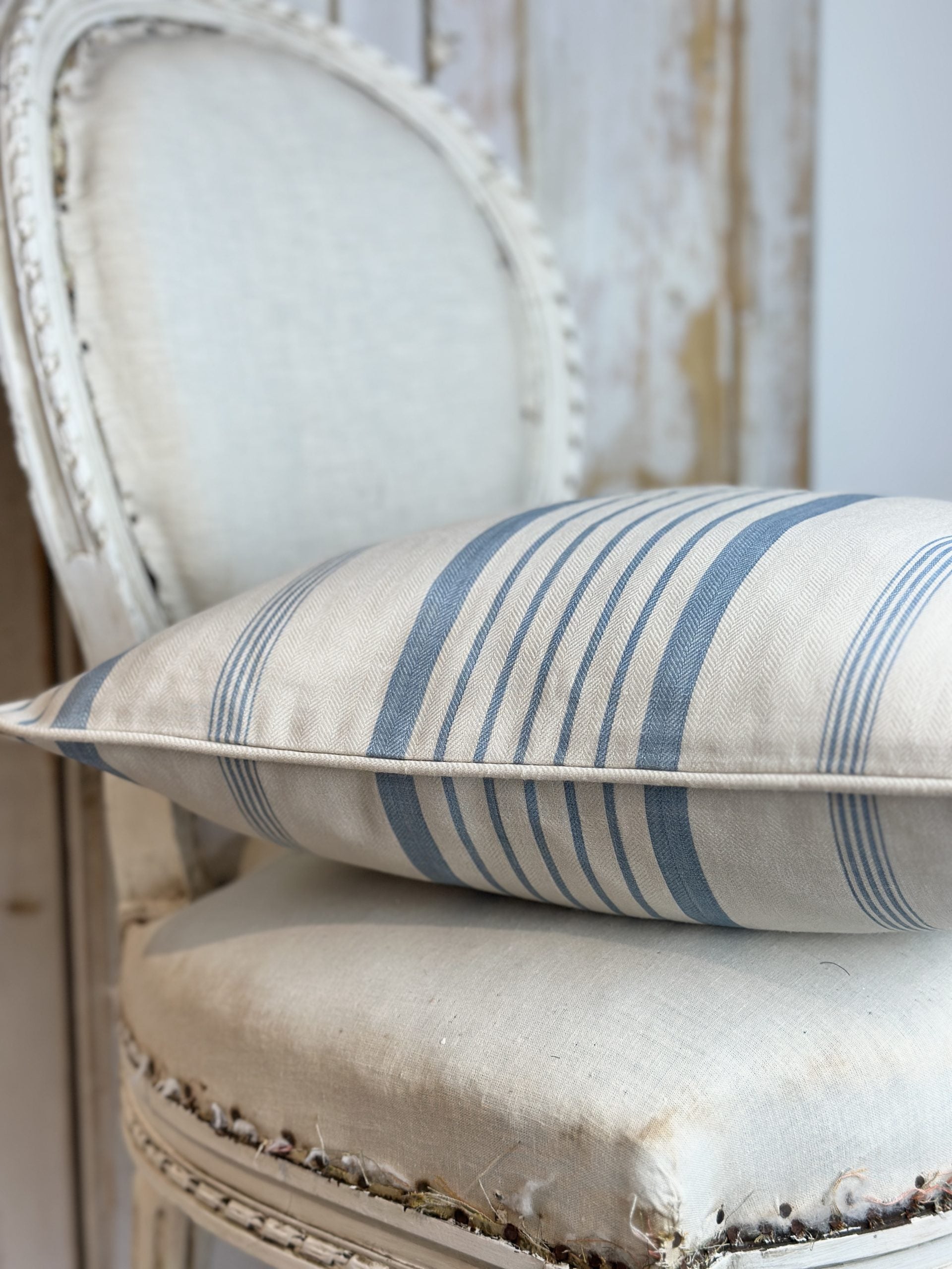 Ticking stripe cushions