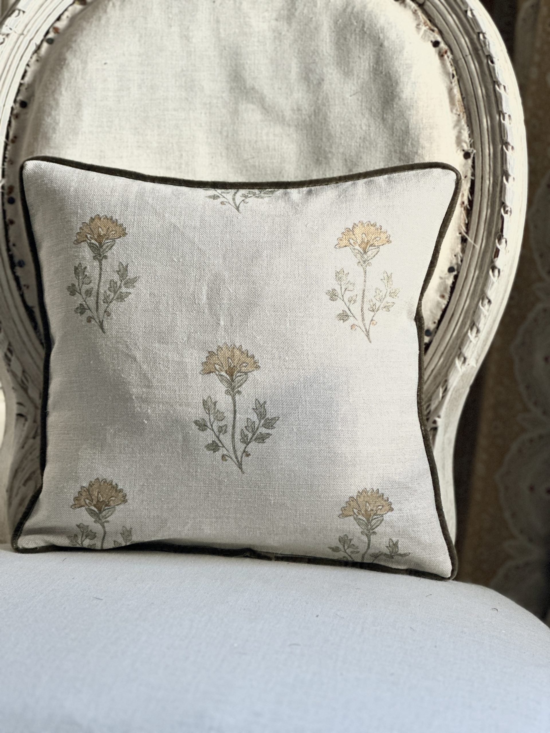 Thea Ochre mini cushion