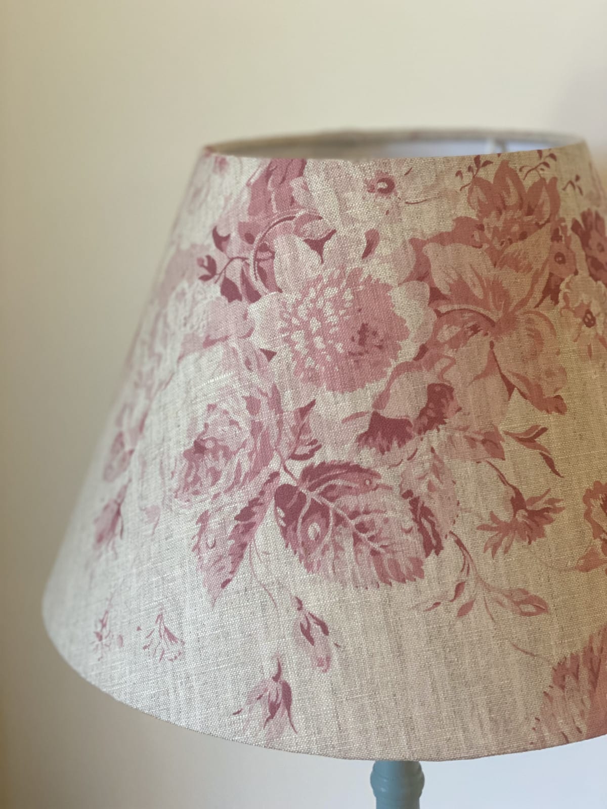 12" Constance Raspberry on Natural lampshade