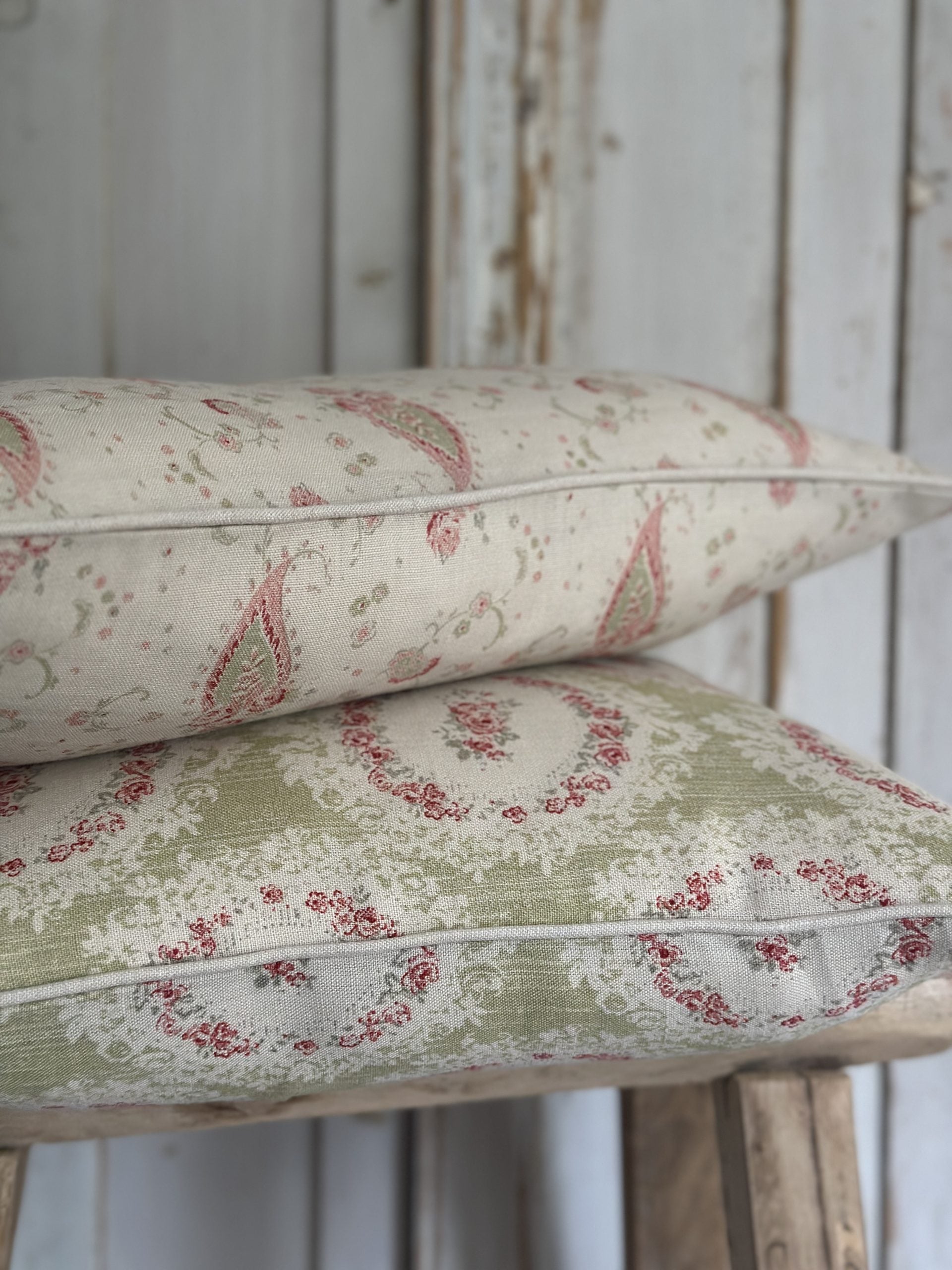 Tilly Ann sage on natural scatter cushion