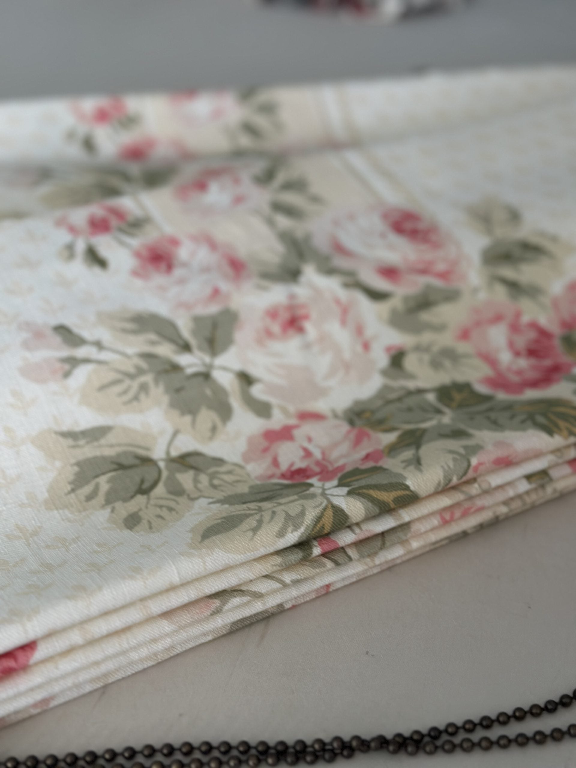 Made to measure roman blinds in Ella rose.