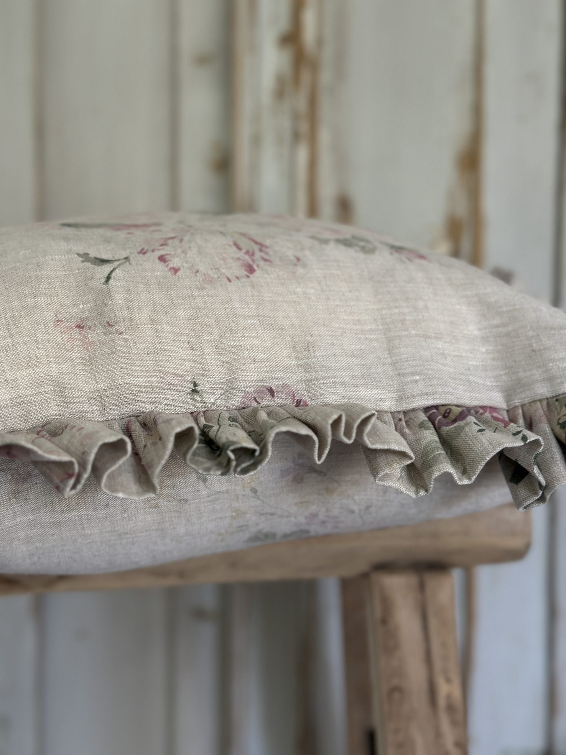 Constance multi natural frilled cushion