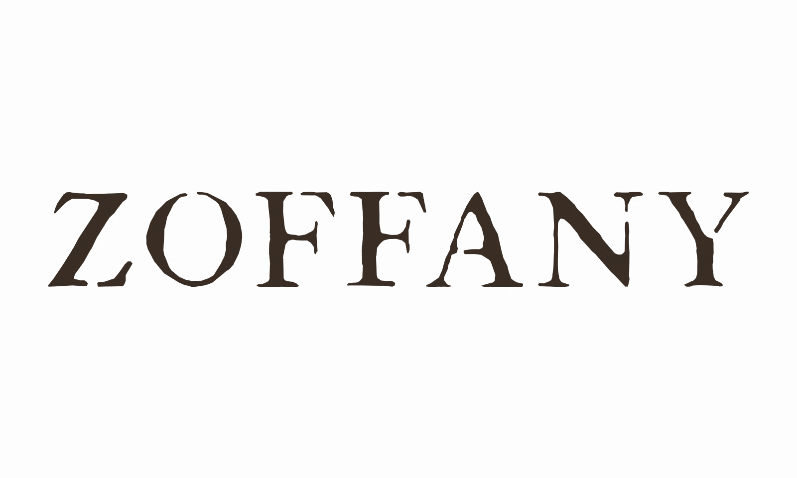 The 'ZOFFANY' logo is displayed in a dark brown serif typeface on a solid white background.